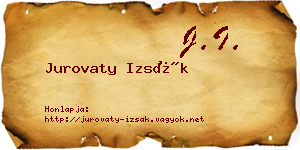 Jurovaty Izsák névjegykártya